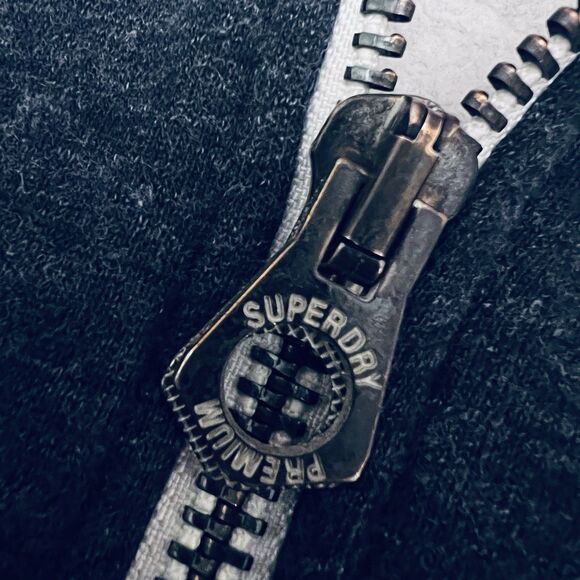 SuperDry Orange Label Med Blue Full Zip Hoodie Jacket - Picture 4 of 11